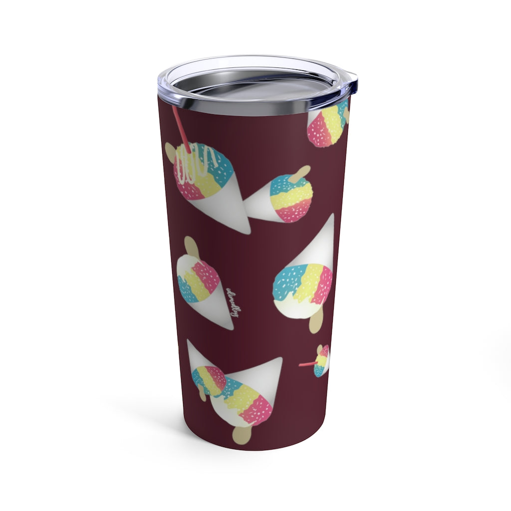 Tumbler 20oz- Rainbow Shave Ice/Snow Cones (Dark Magenta)
