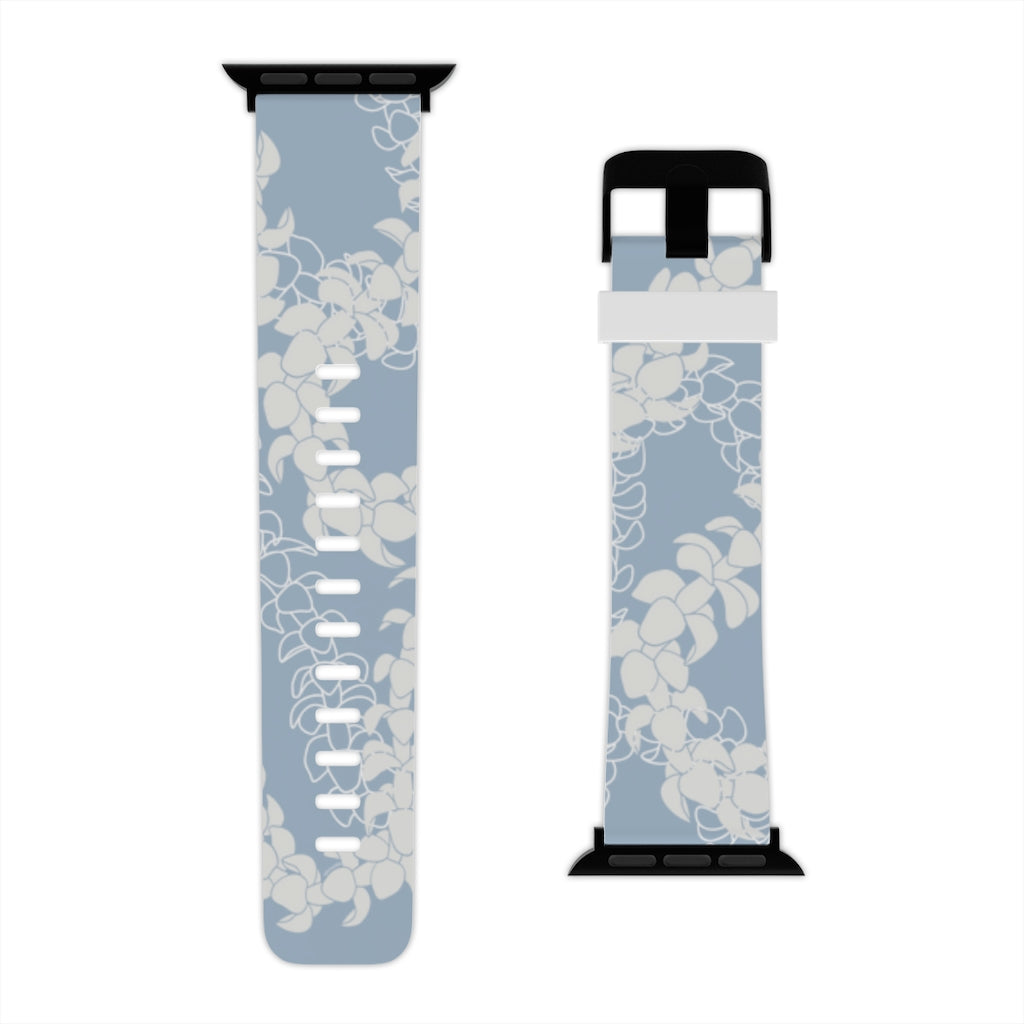 Watch Band for Apple Watch- Puakenikeni Curvilinear Lei (Blue)