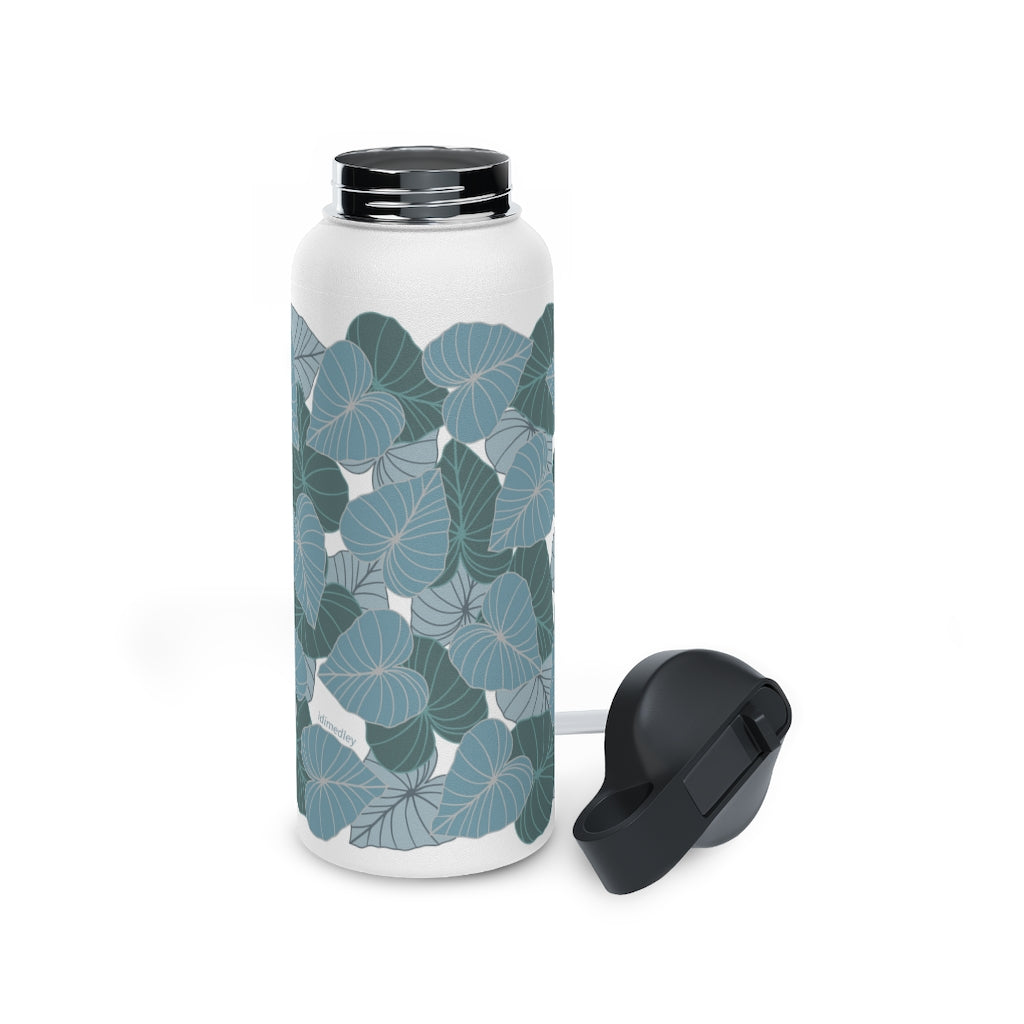 Water Bottle, 3 sizes, Stainless Steel with Sip Straw- Kalo Blues
