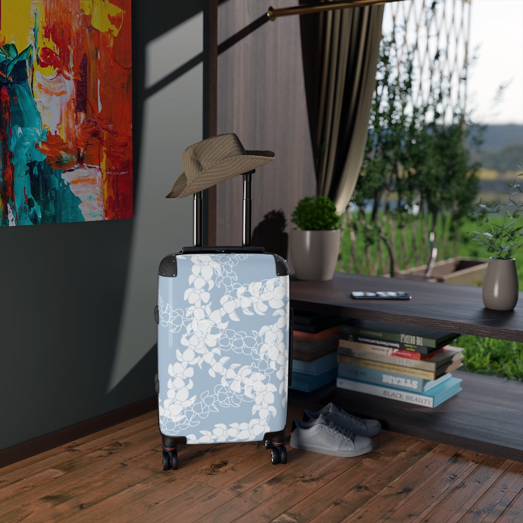 Rollaboard Carry On Luggage/Suitcase- Puakenikeni Curvilinear Lei (Blue)