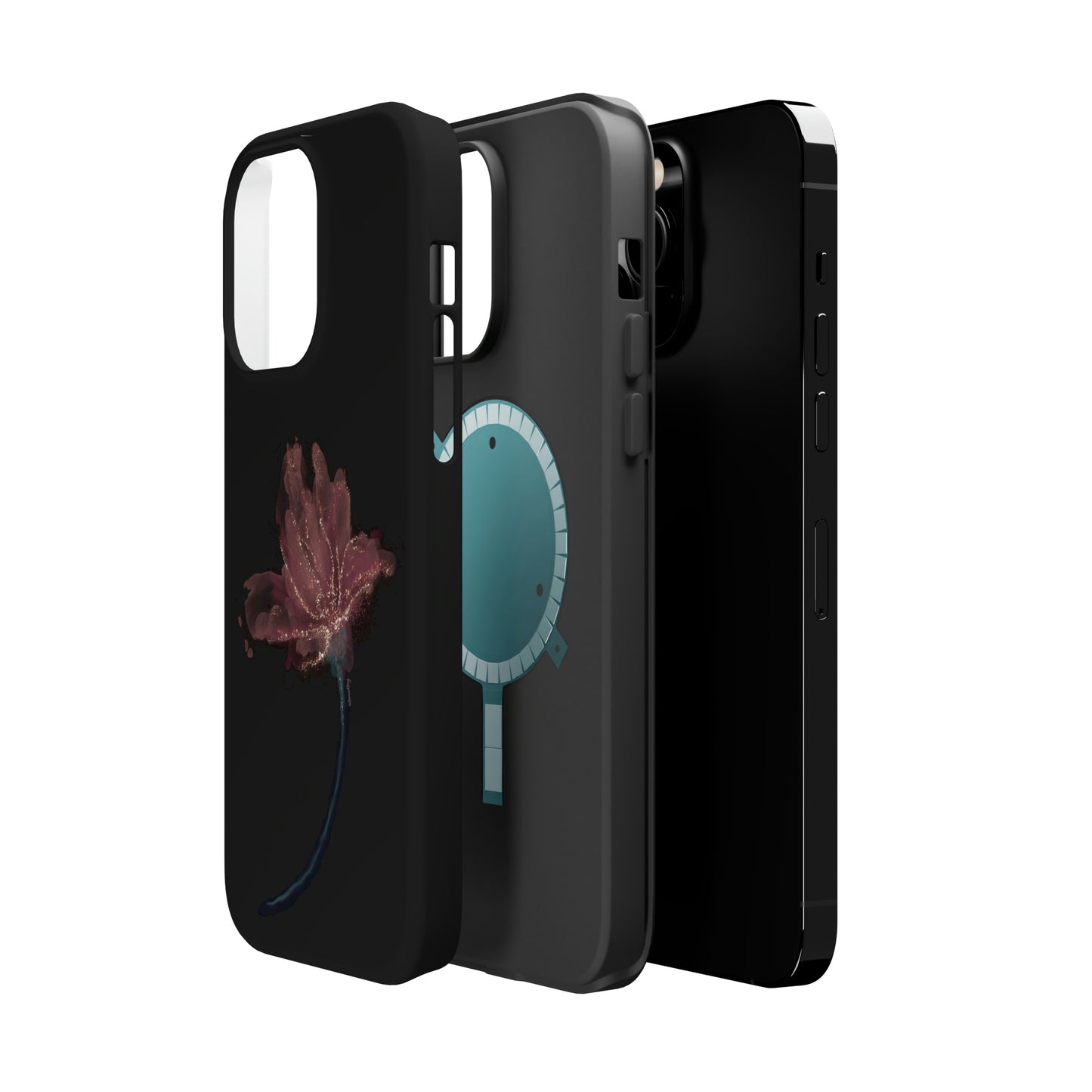 Flower Alcohol Ink Art (Black), MagSafe