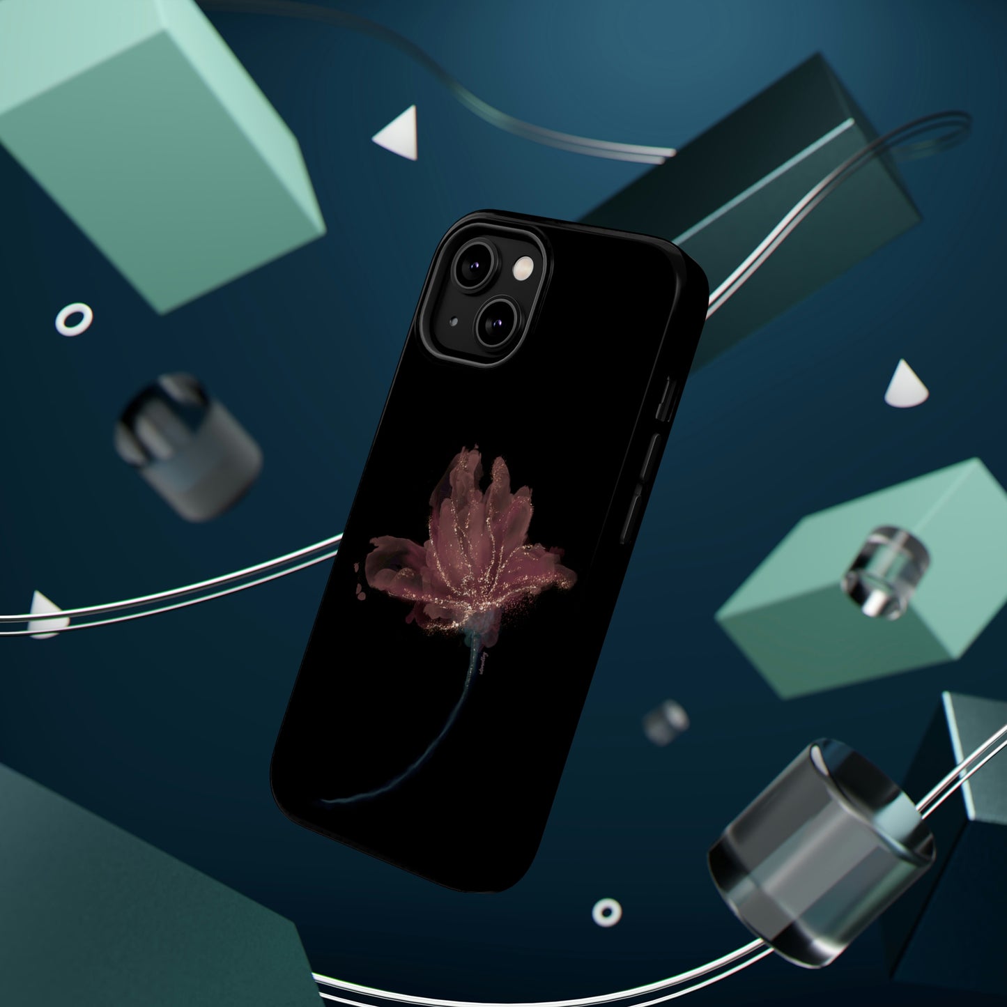 Flower Alcohol Ink Art (Black), MagSafe