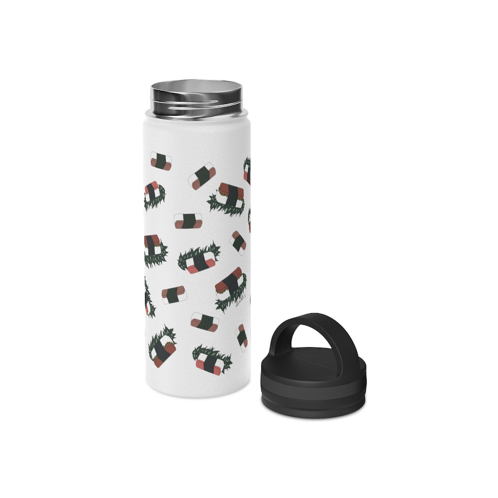 Water Bottle, 3 sizes, Stainless Steel with Handle Lid- Hawaii Musubi
