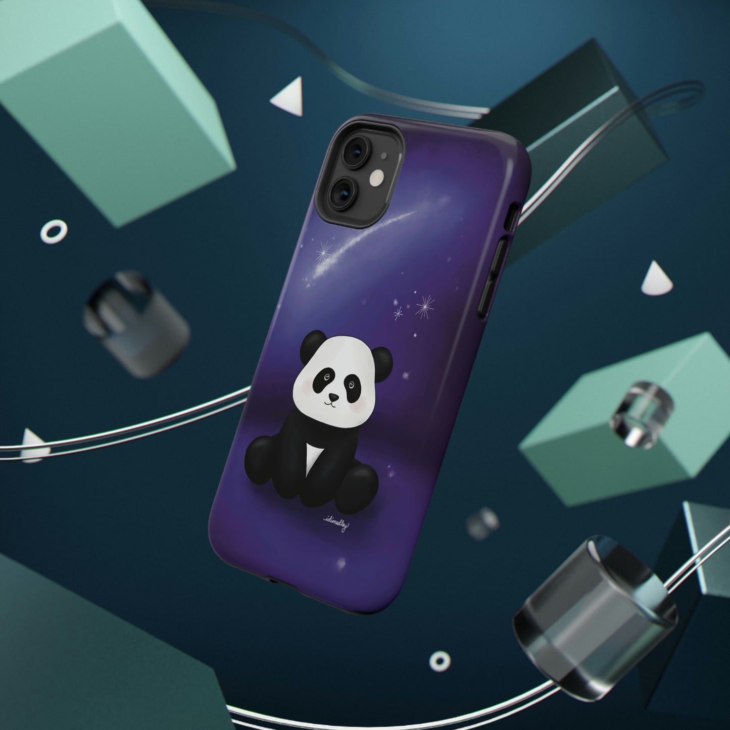 Panda in Purple Starry Night Skies