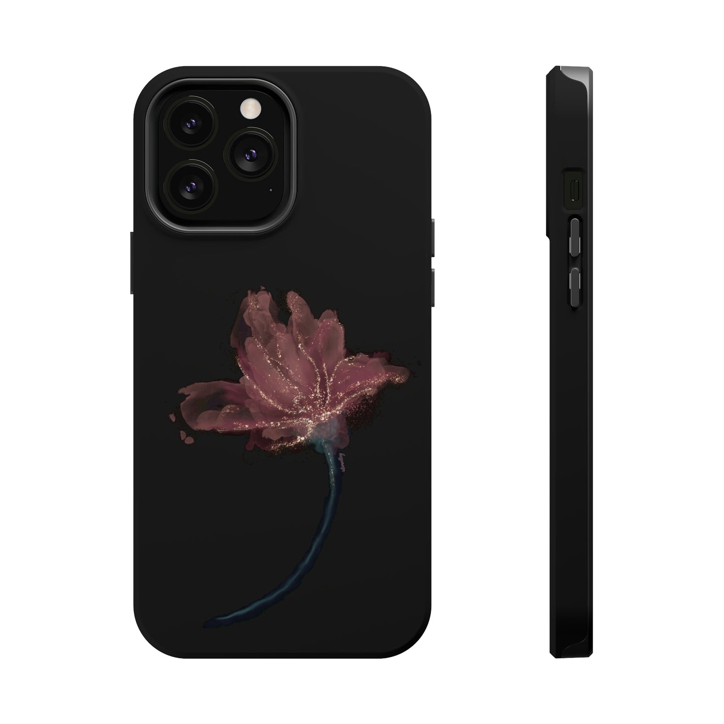 Flower Alcohol Ink Art (Black), MagSafe