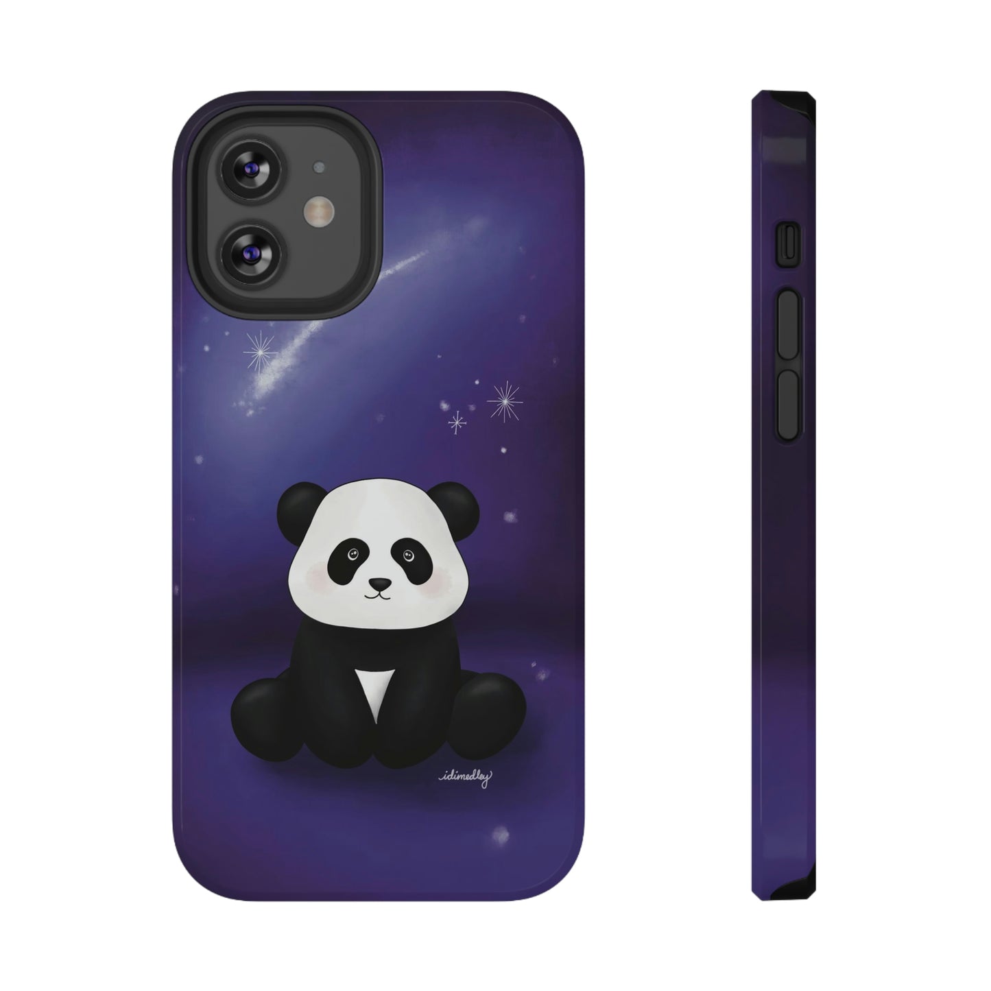 Panda in Purple Starry Night Skies