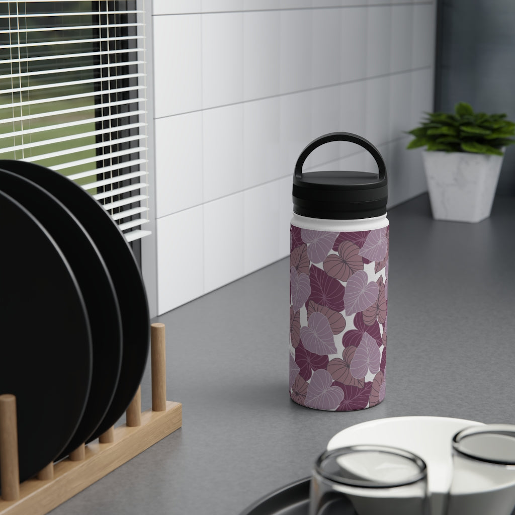 Water Bottle, 3 sizes, Stainless Steel with Handle Lid- Kalo Pinks