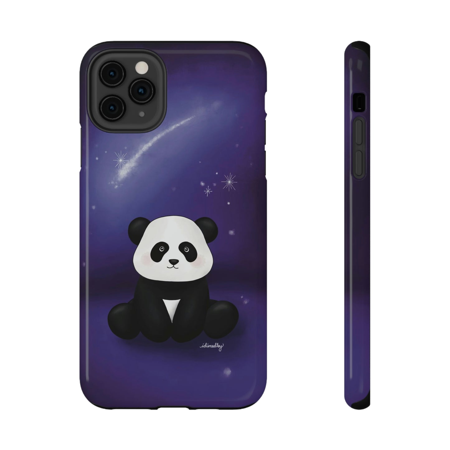 Panda in Purple Starry Night Skies