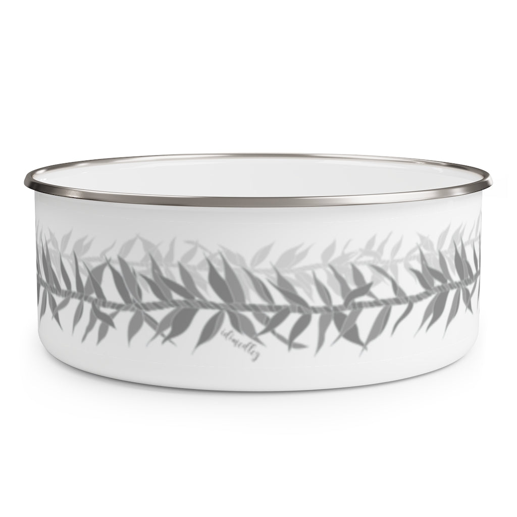 Enamel Bowl- Lucky Ti Leaf Leis