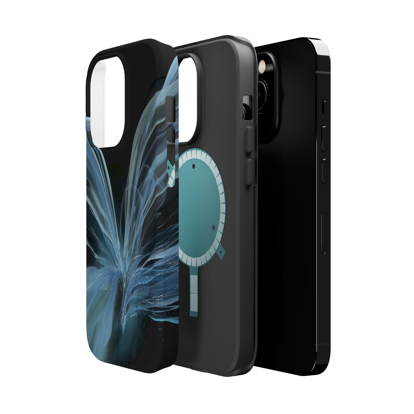 Blue Butterfly Alcohol Ink Art (Black), MagSafe