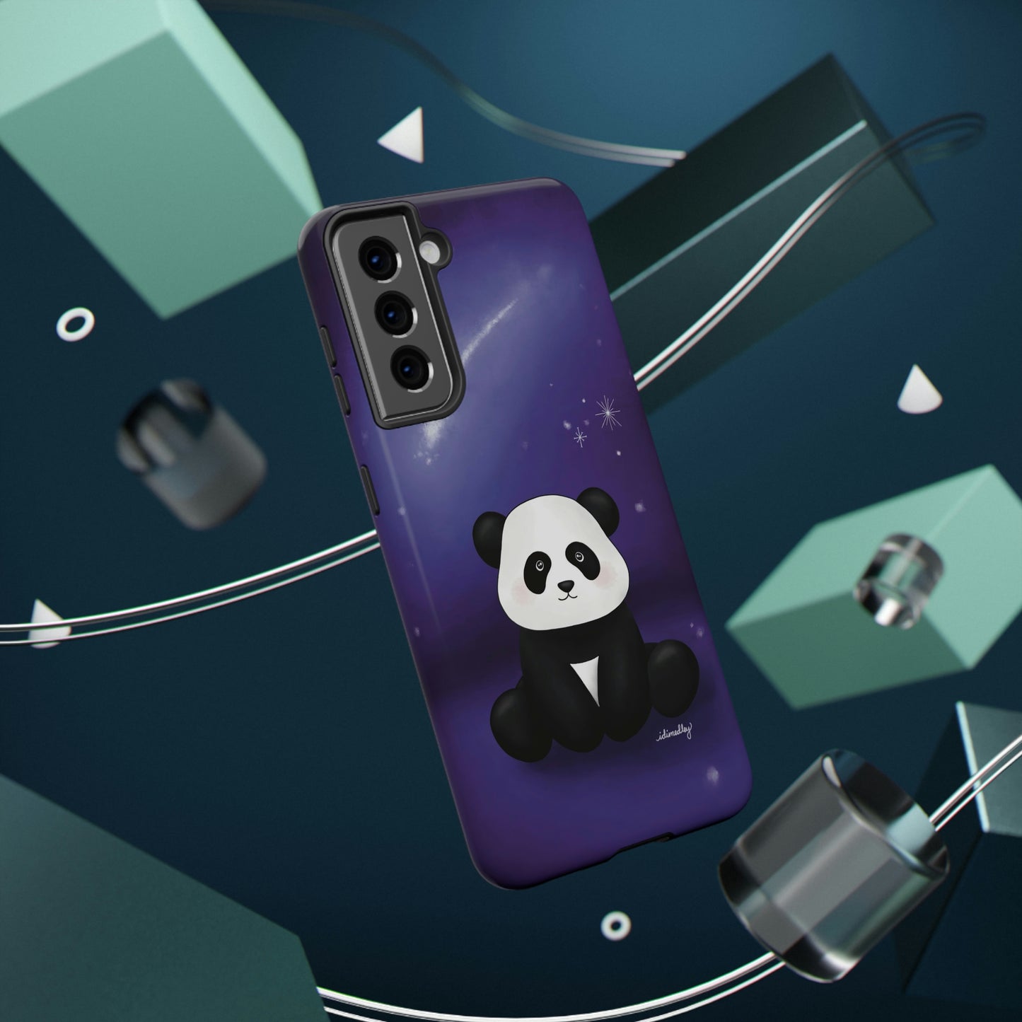 Panda in Purple Starry Night Skies