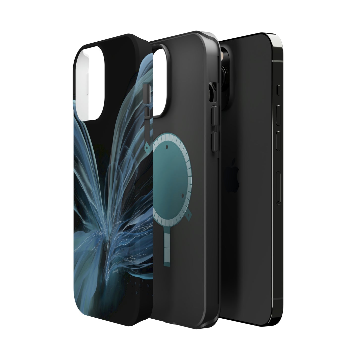 Blue Butterfly Alcohol Ink Art (Black), MagSafe