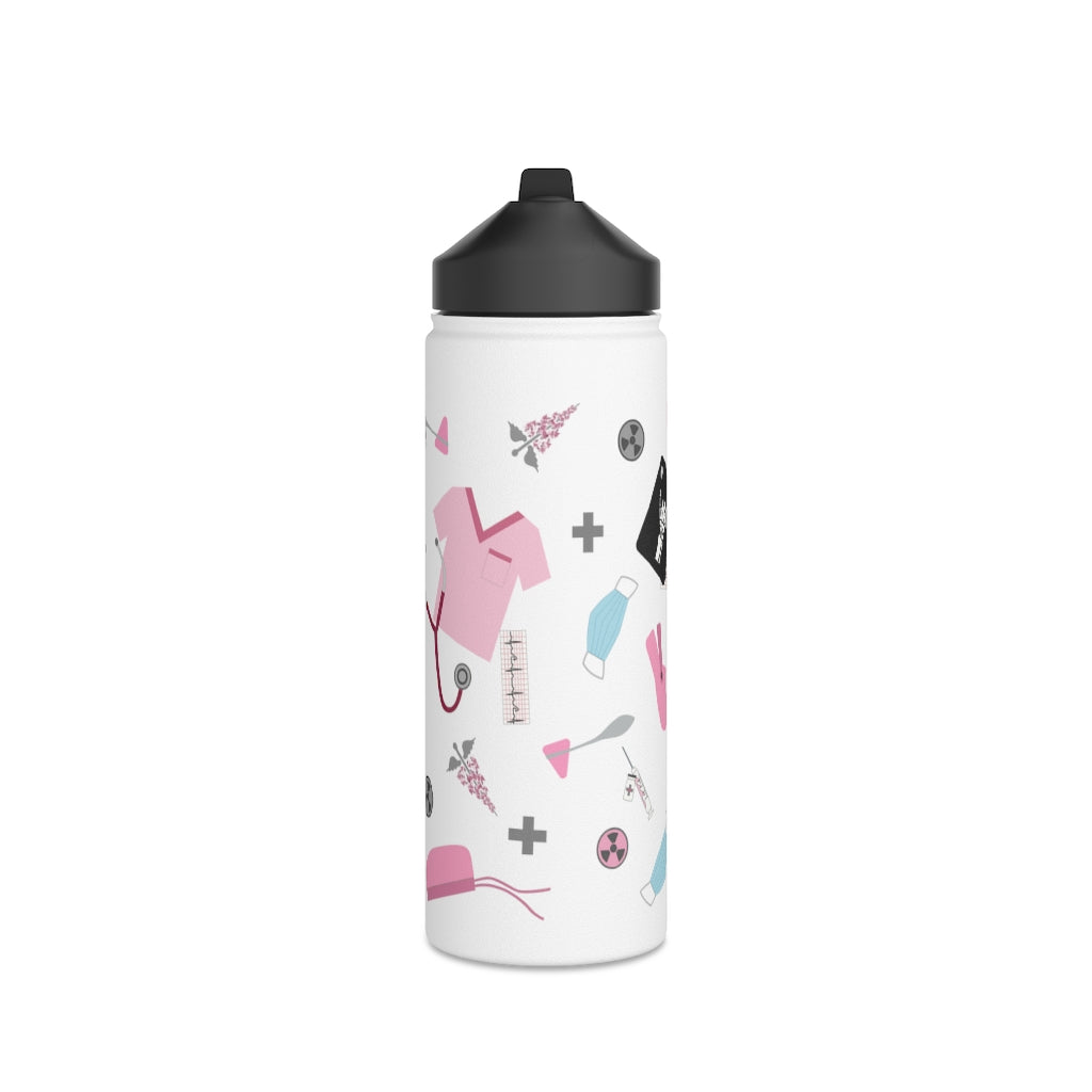 Water Bottle, 3 sizes, Stainless Steel with Sip Straw- Women in Medicine