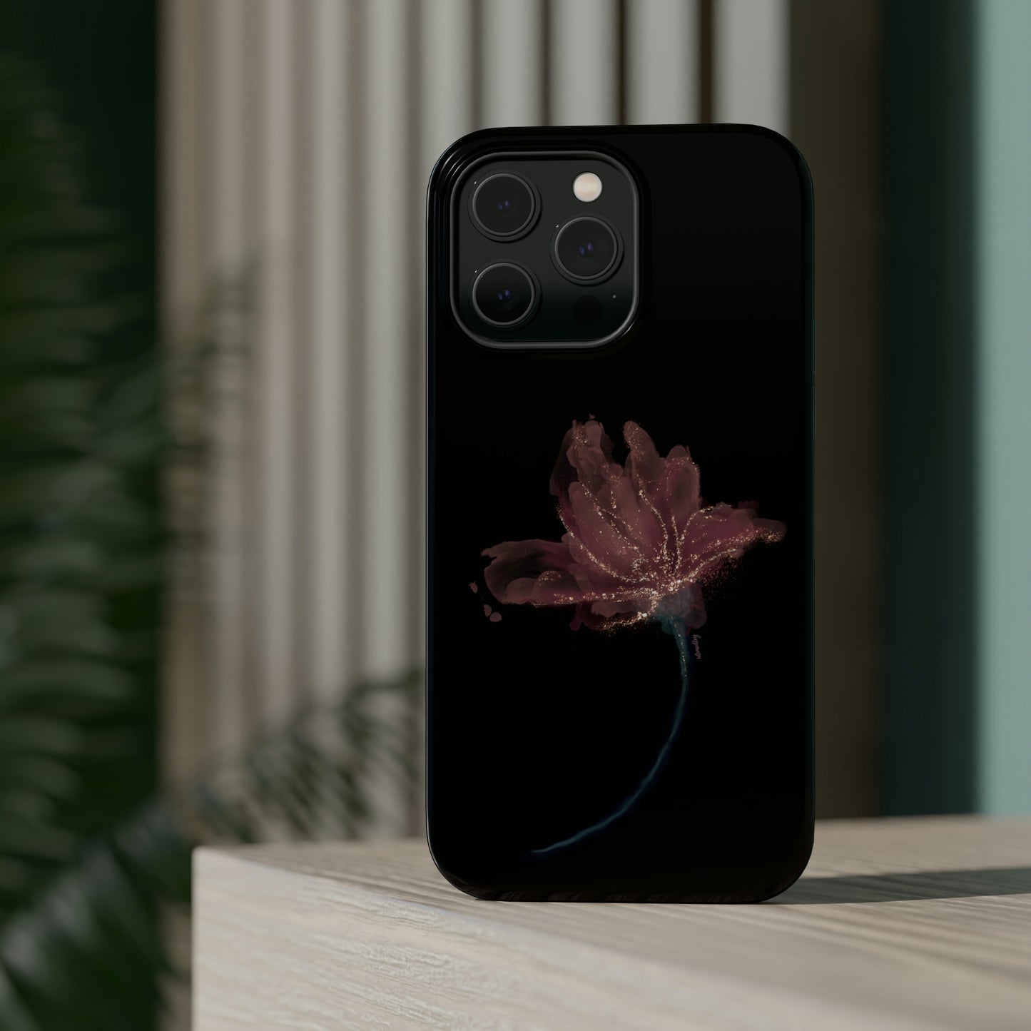Flower Alcohol Ink Art (Black), MagSafe