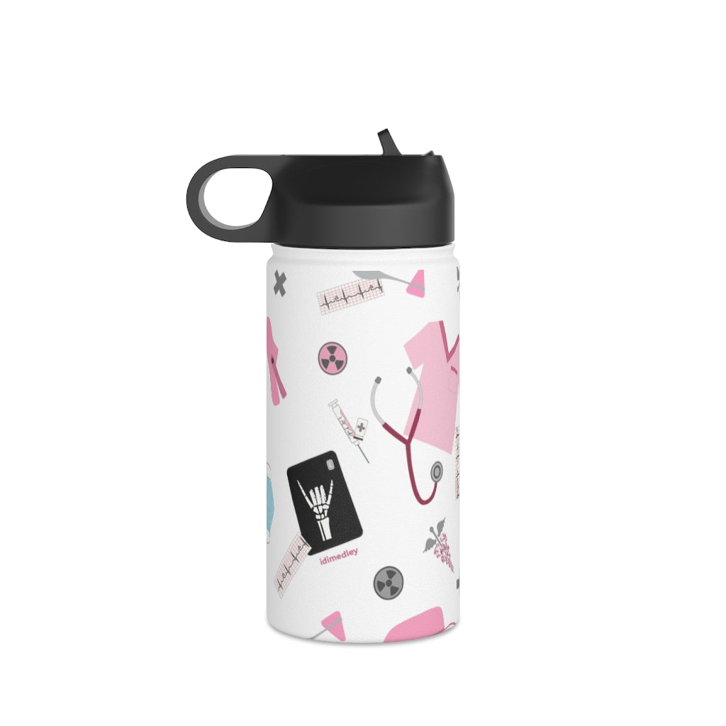 Water Bottle, 3 sizes, Stainless Steel with Sip Straw- Women in Medicine