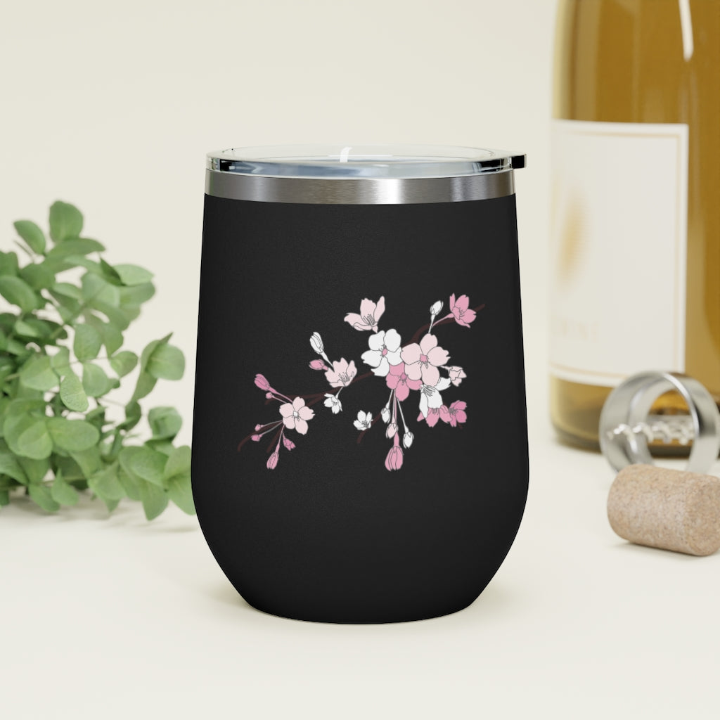 Wine Tumbler- Sakura Blooms (Night Skies)