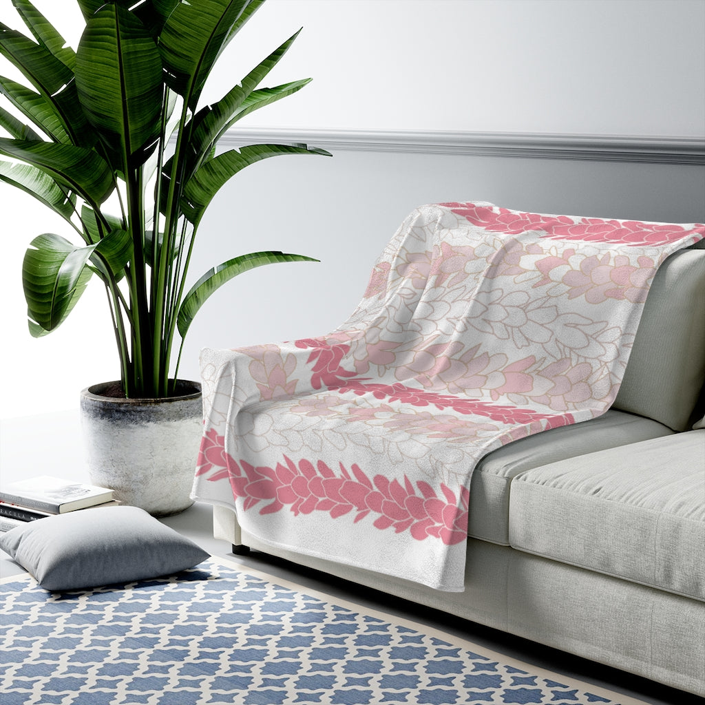 Velveteen Blanket- Pakalana Stringing Pink
