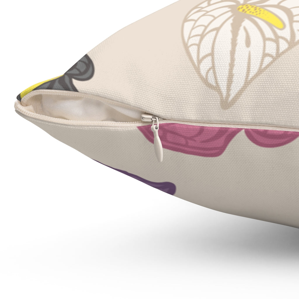 Throw Pillow Cover- Anthuriums Abound Beach Sunset