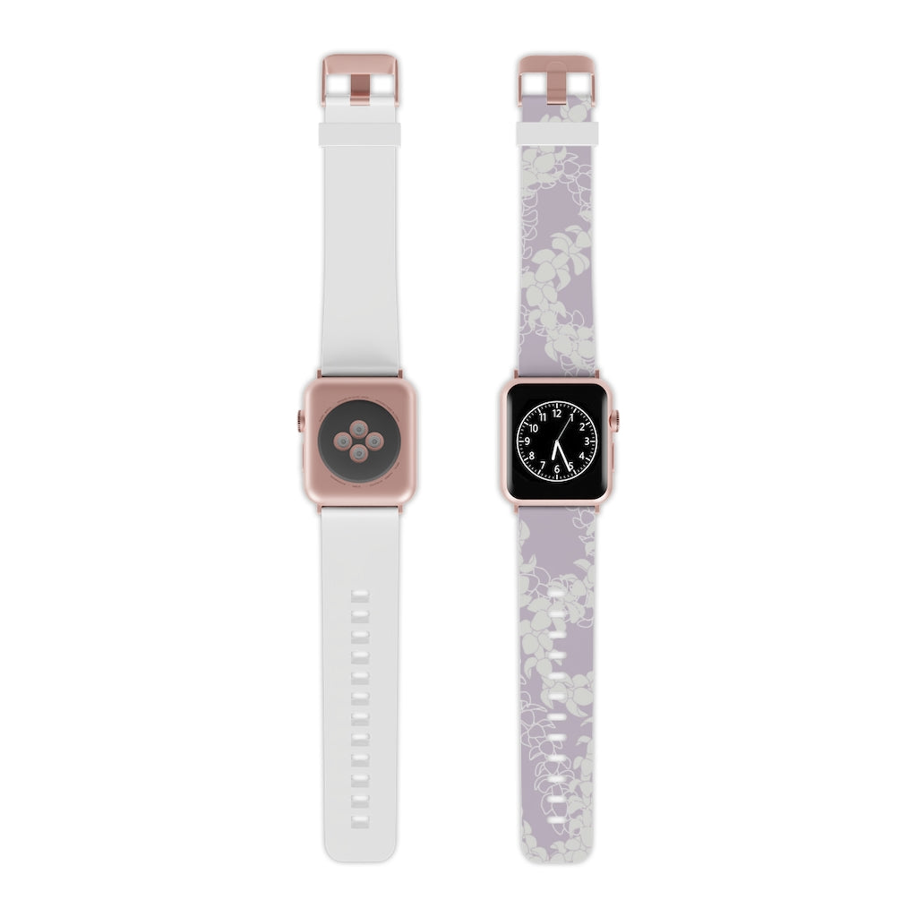 Watch Band for Apple Watch- Puakenikeni Curvilinear Lei (Pinky Periwinkle)