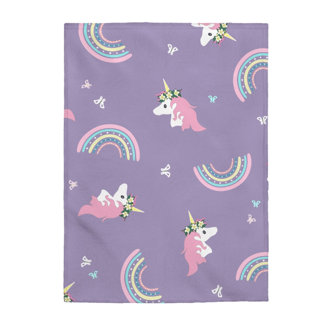 Velveteen Blanket- Unicorn Lane (Taro)