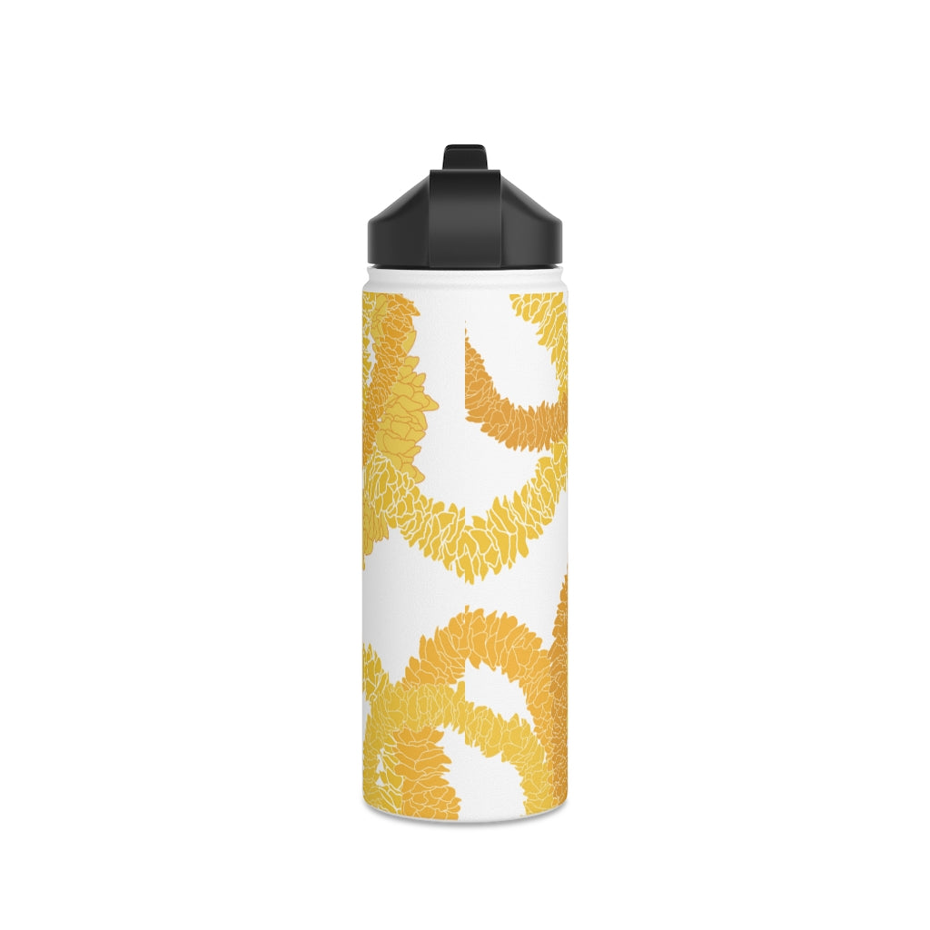 Water Bottle, 3 sizes, Stainless Steel with Sip Straw- Ilima Lei