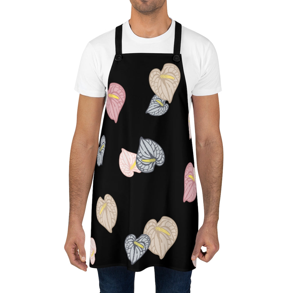 Apron- Anthuriums Abound Night Sunset (Night Skies)