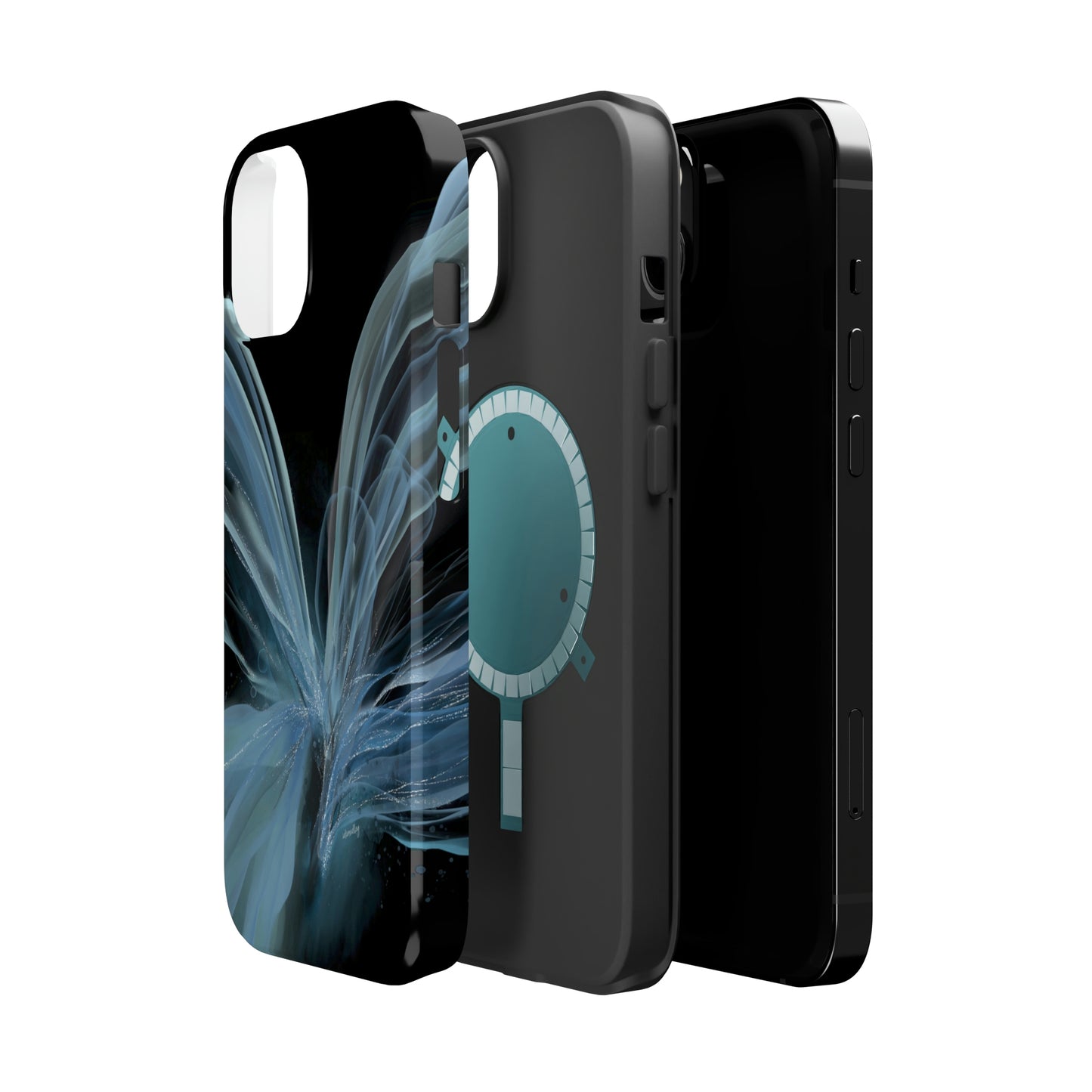 Blue Butterfly Alcohol Ink Art (Black), MagSafe
