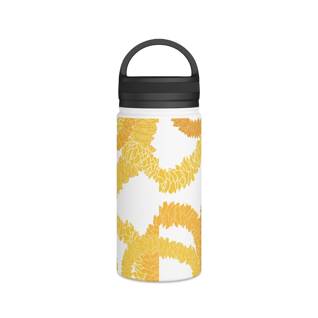 Water Bottle, 3 sizes, Stainless Steel with Handle Lid- Ilima Lei