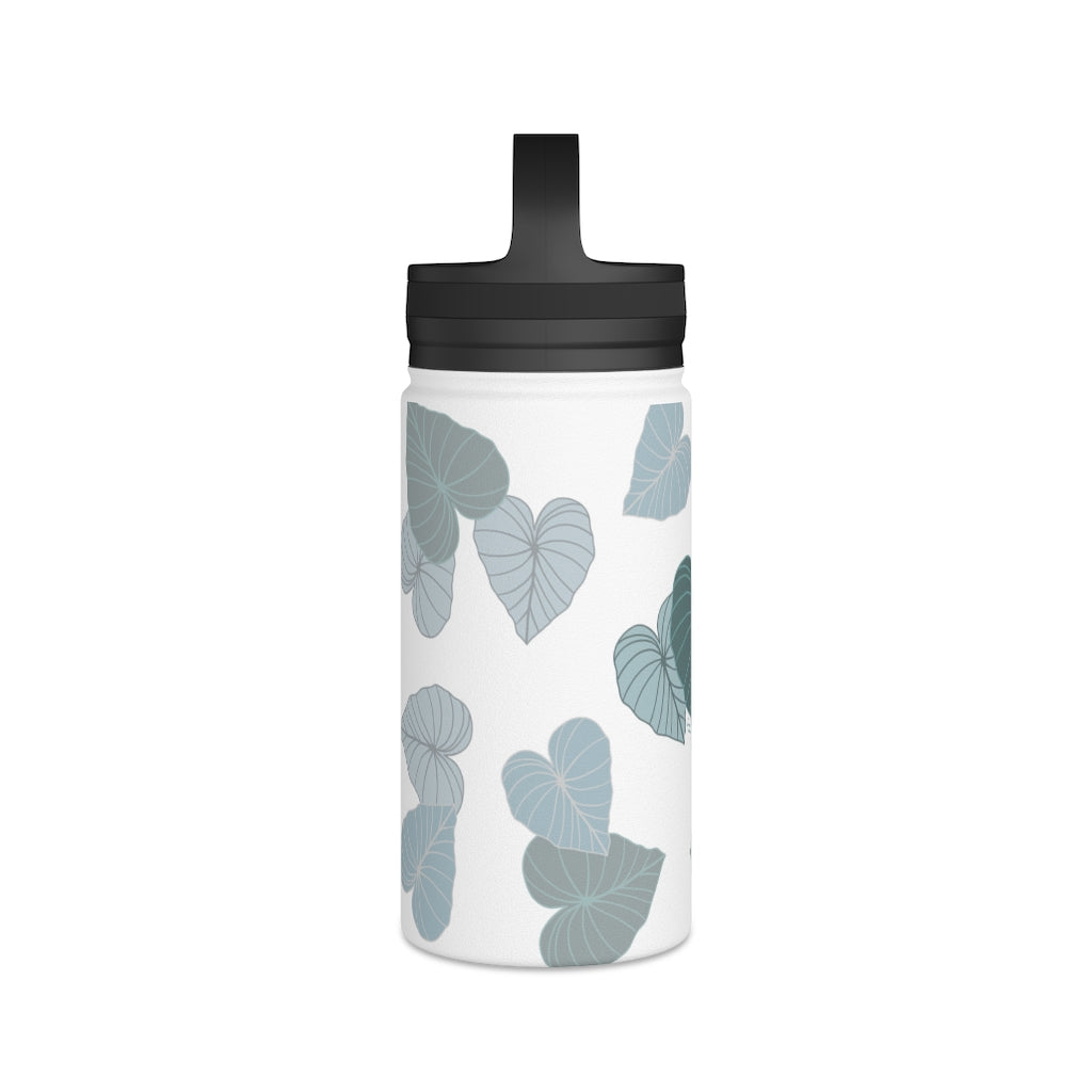 Water Bottle, 3 sizes, Stainless Steel with Handle Lid- Kalo Blue Flurries