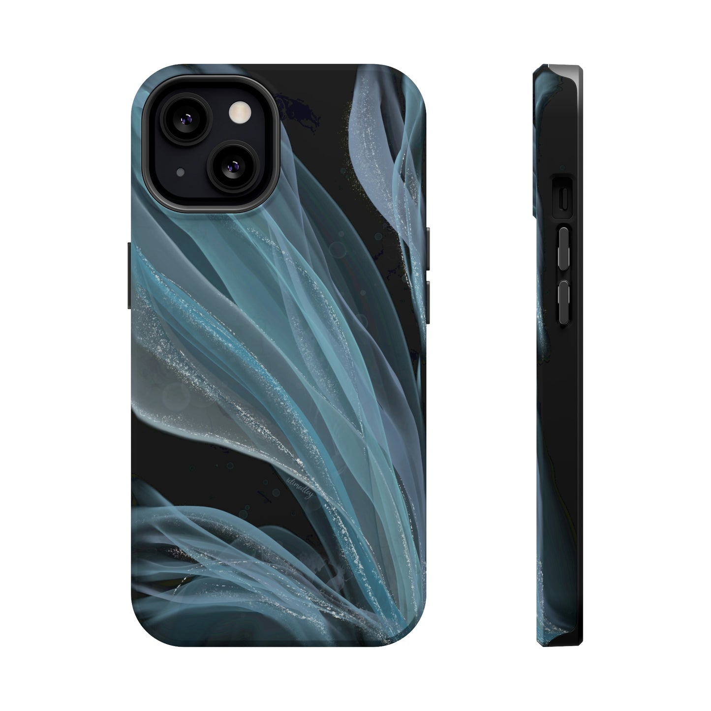 Blue Waves Alcohol Ink Art (Black), MagSafe