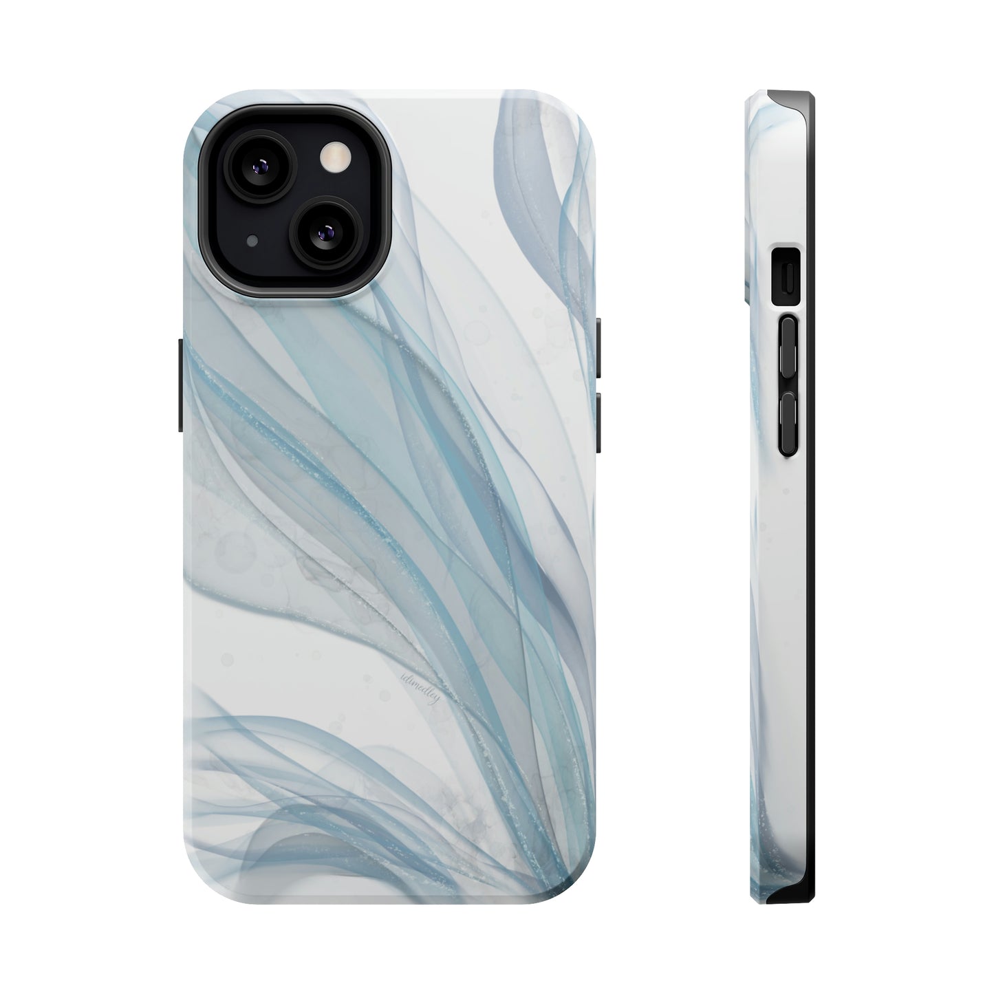 Blue Waves Alcohol Ink Art (White), MagSafe