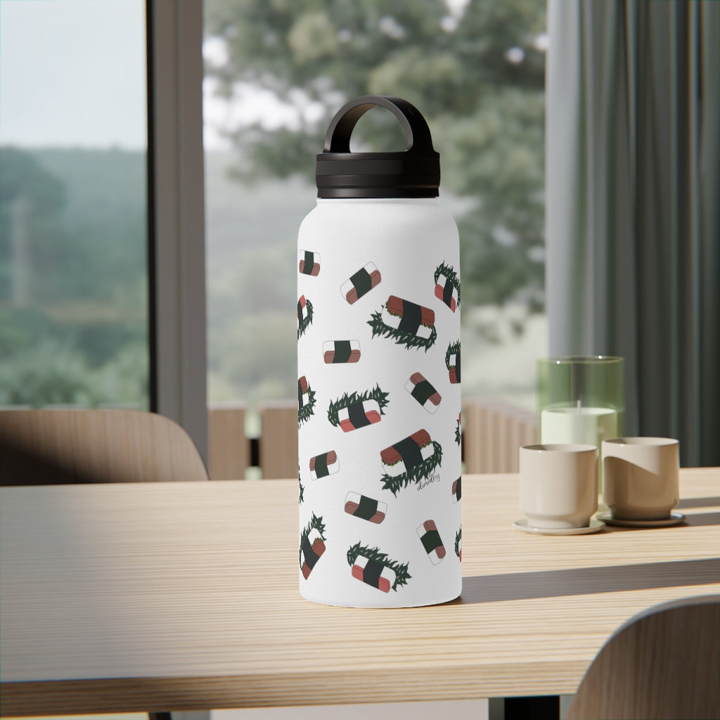Water Bottle, 3 sizes, Stainless Steel with Handle Lid- Hawaii Musubi