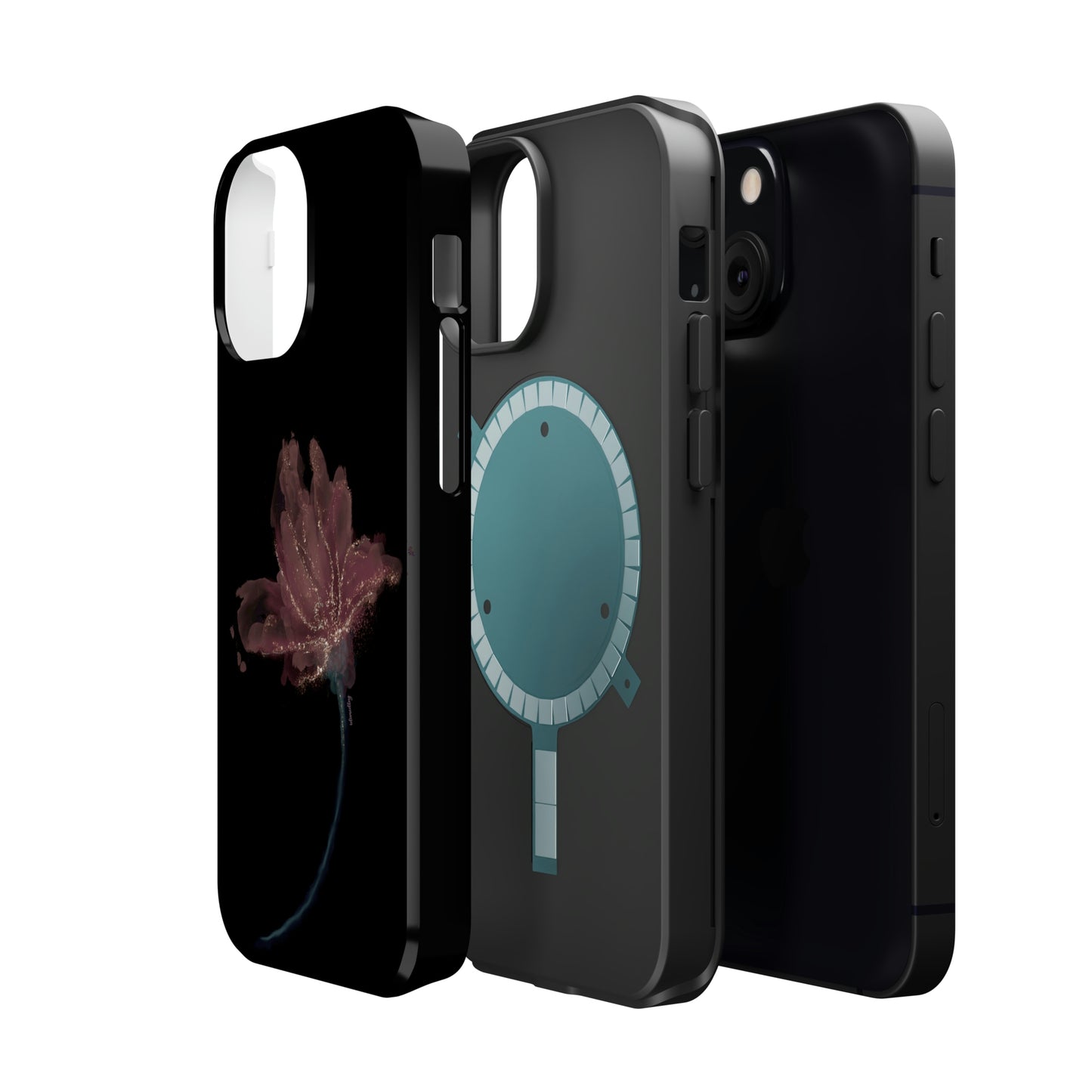 Flower Alcohol Ink Art (Black), MagSafe