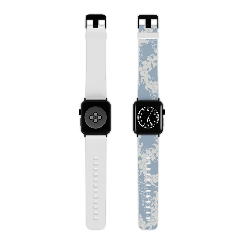 Watch Band for Apple Watch- Puakenikeni Curvilinear Lei (Blue)