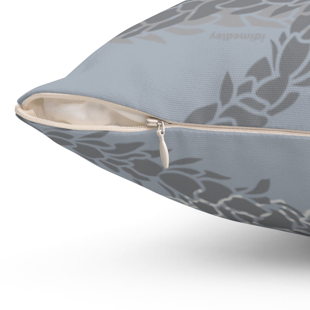 Canvas Throw Pillow Case- Pikake Wishes (Gray)