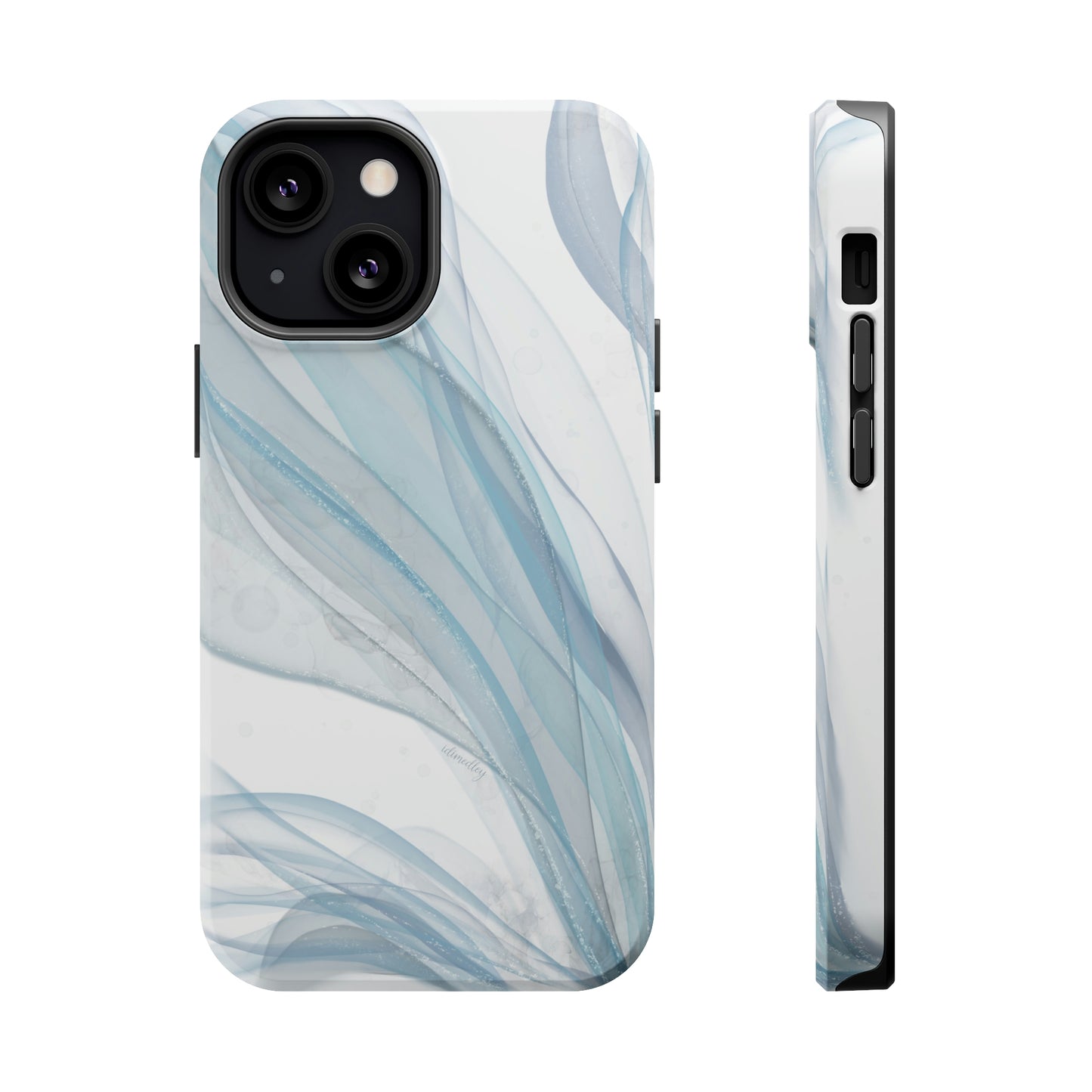 Blue Waves Alcohol Ink Art (White), MagSafe