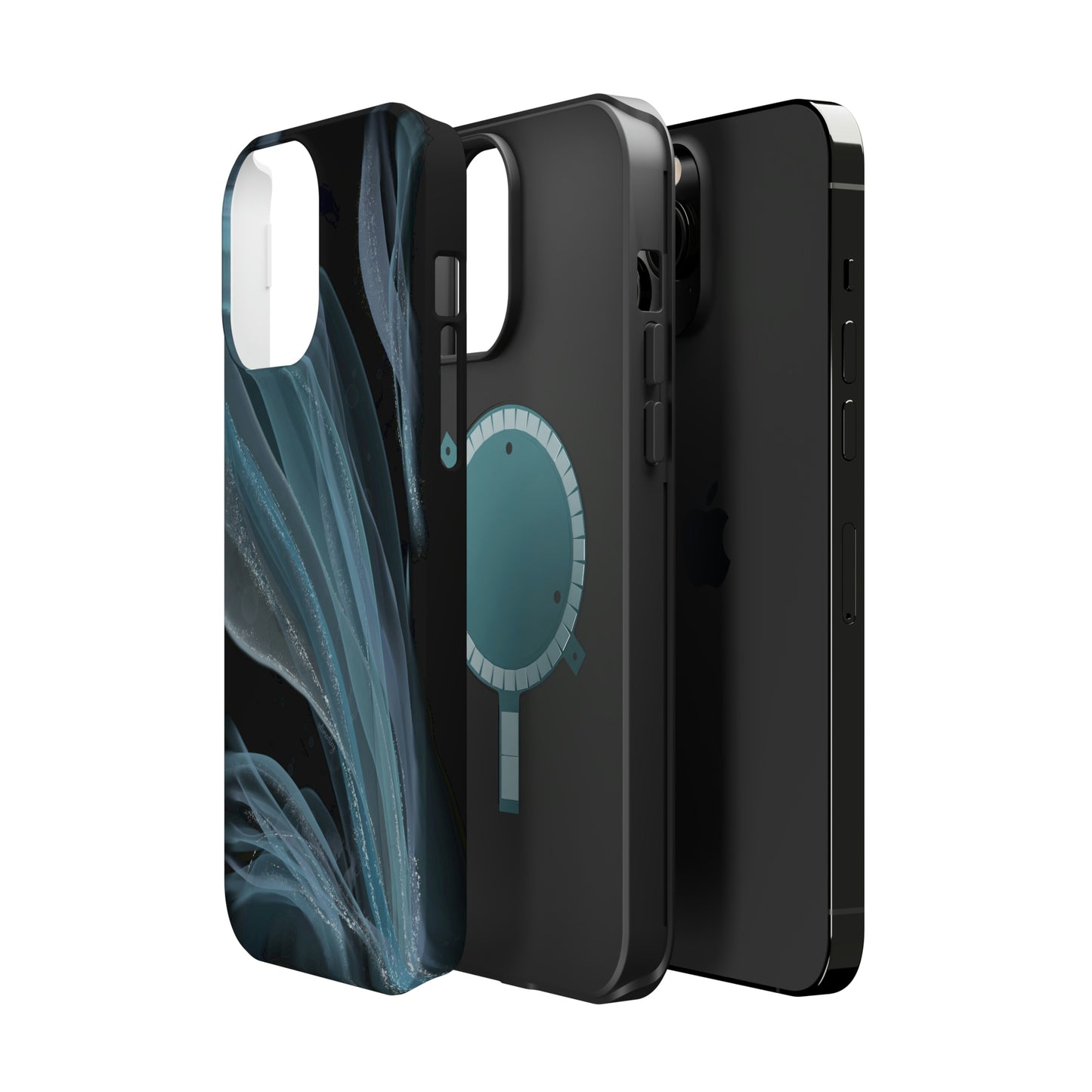Blue Waves Alcohol Ink Art (Black), MagSafe