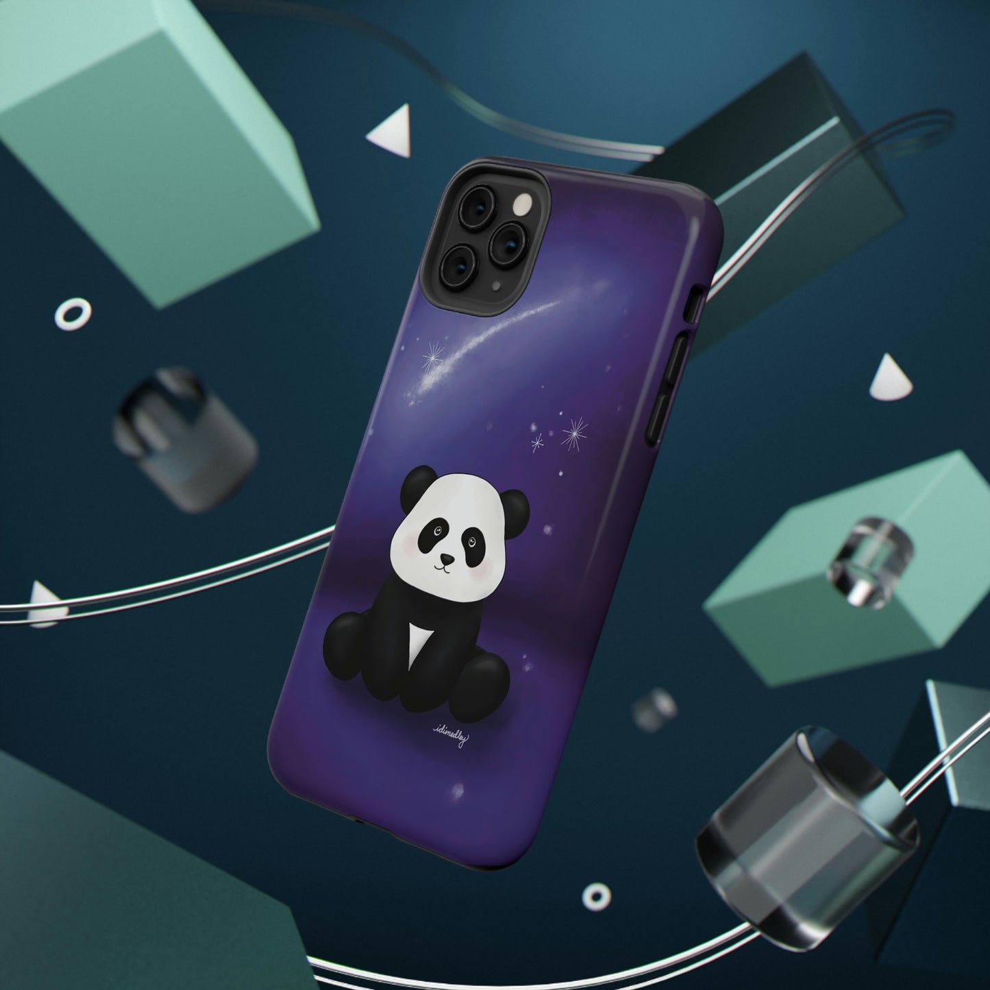 Panda in Purple Starry Night Skies