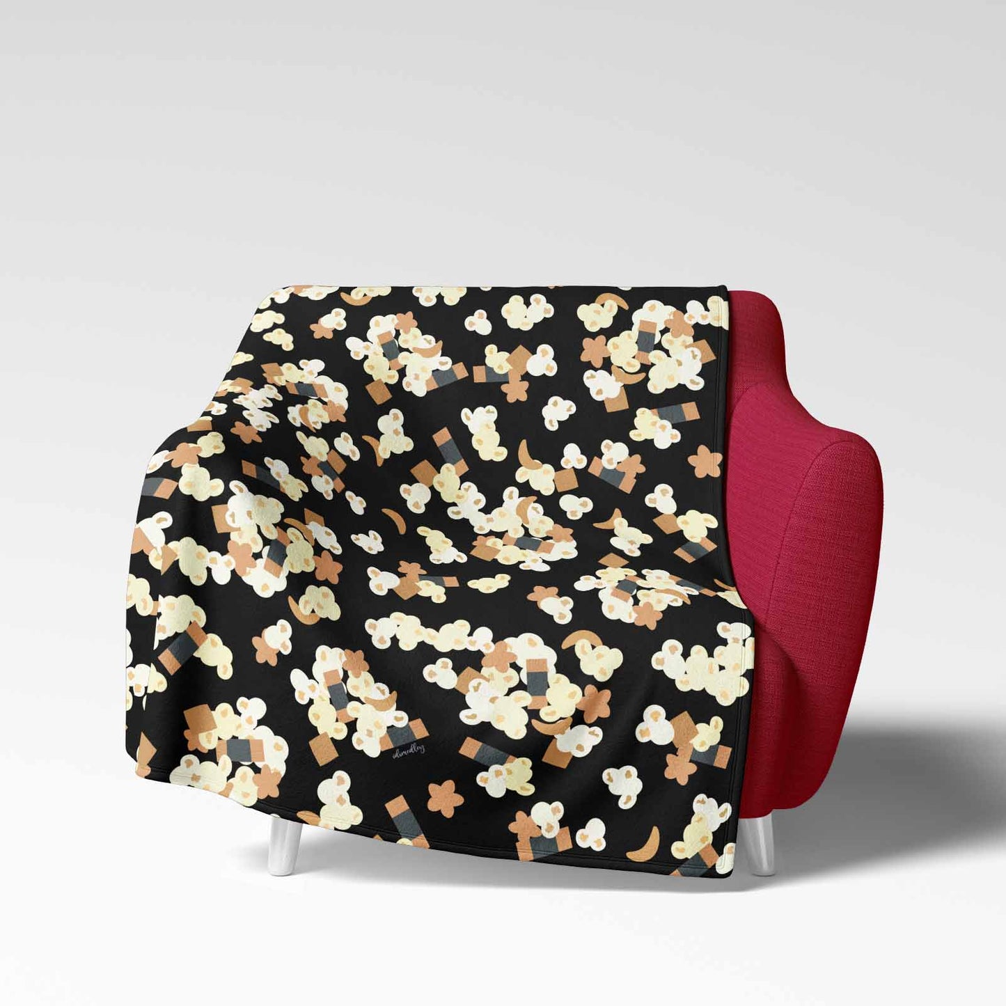 Velveteen Blanket- Hurricane Popcorn (Black)