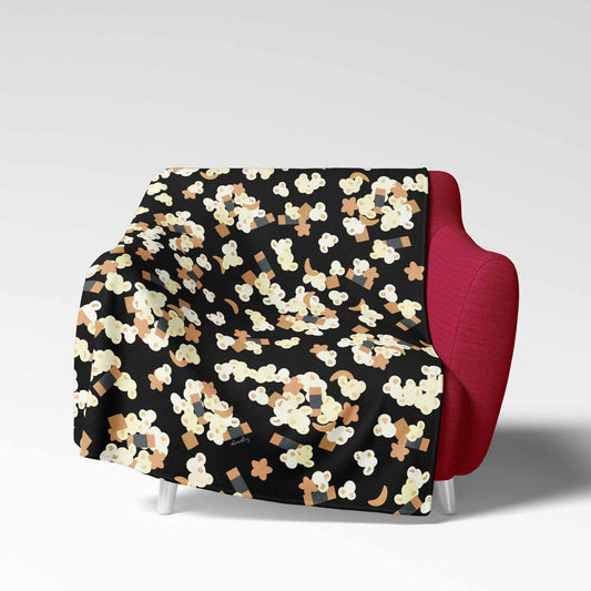 Velveteen Blanket- Hurricane Popcorn (Black)