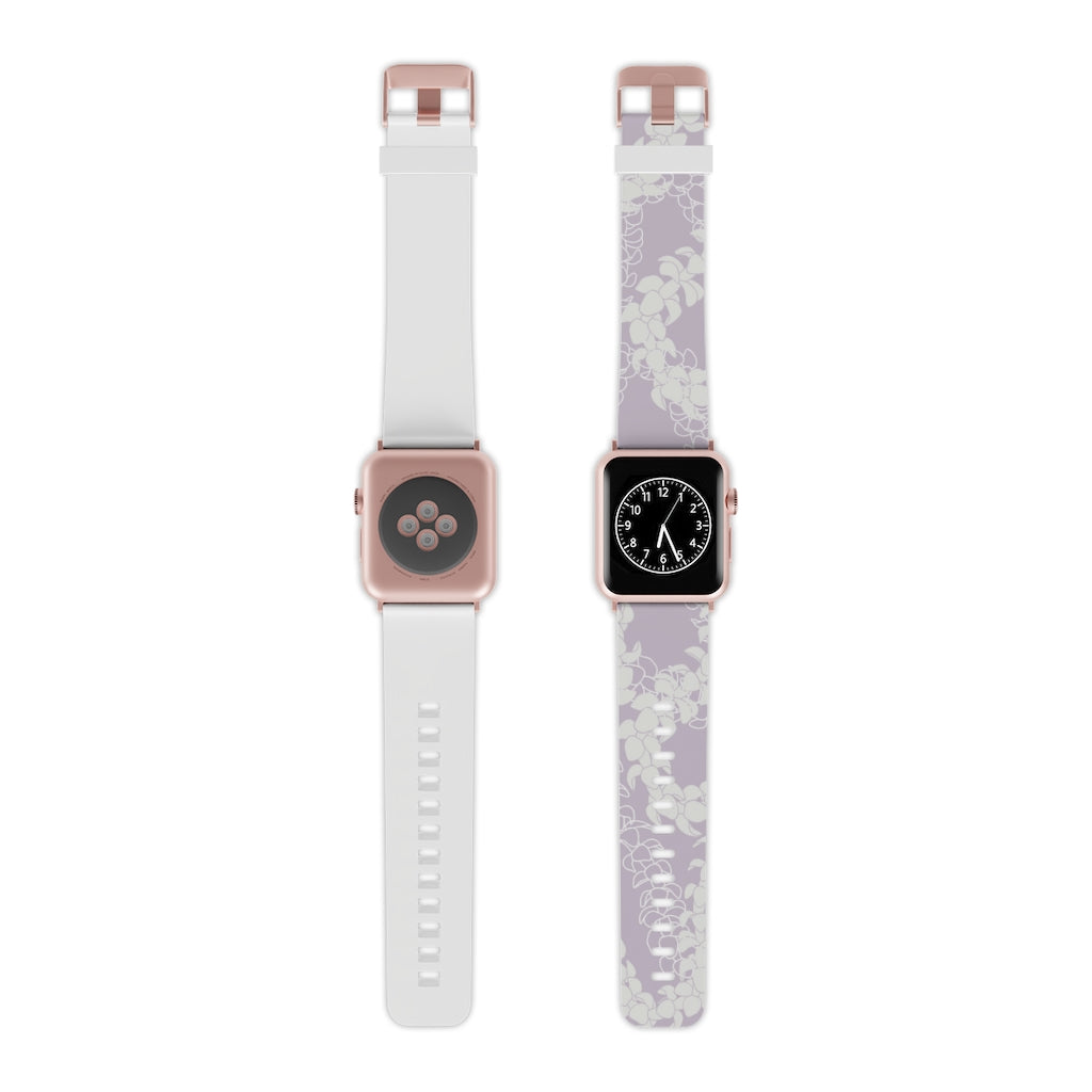 Watch Band for Apple Watch- Puakenikeni Curvilinear Lei (Pinky Periwinkle)