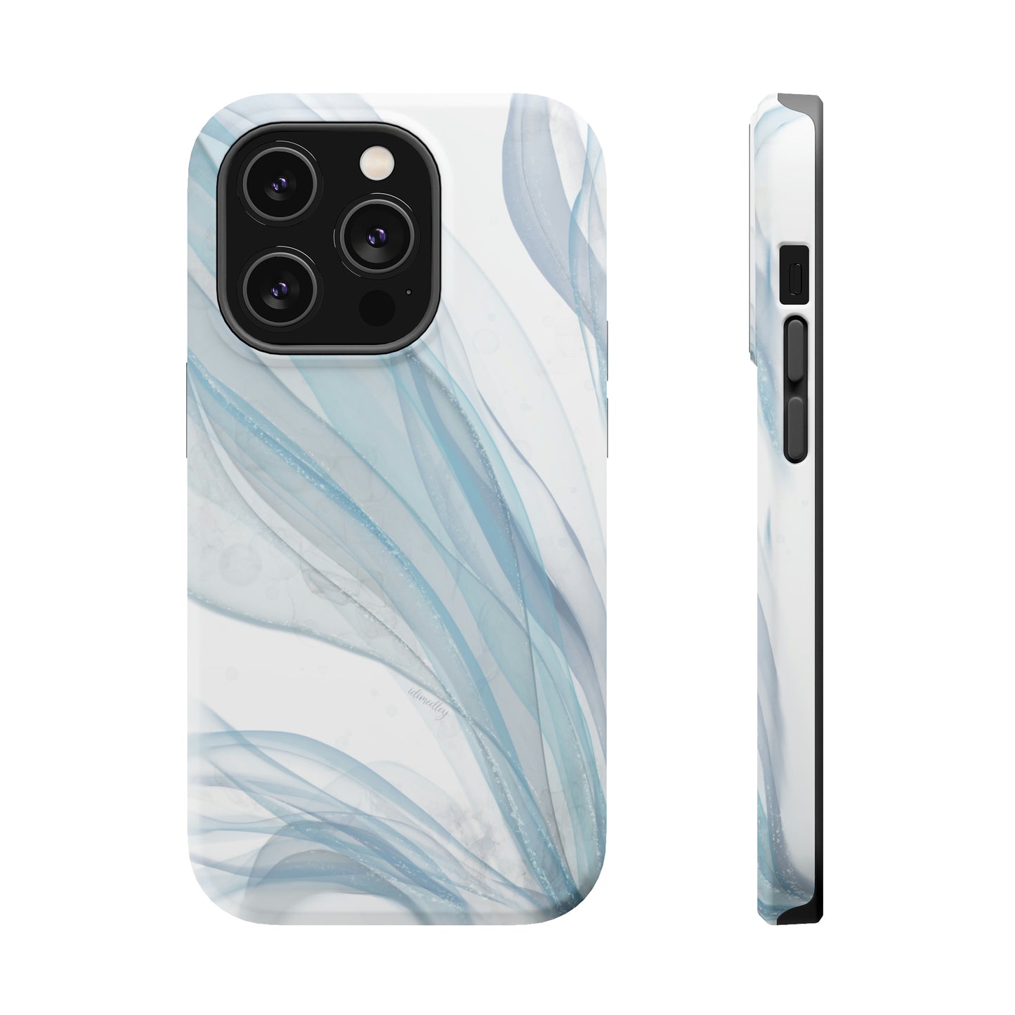Blue Waves Alcohol Ink Art (White), MagSafe