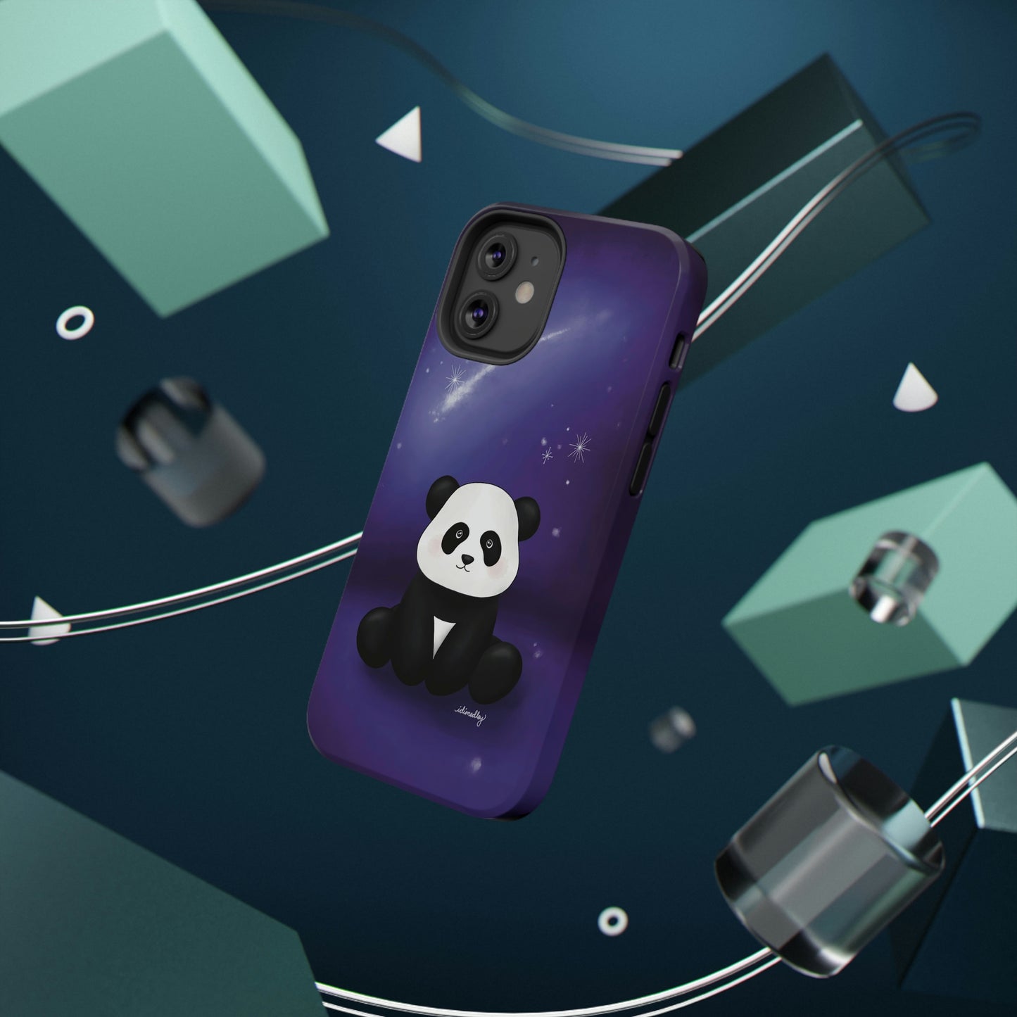 Panda in Purple Starry Night Skies