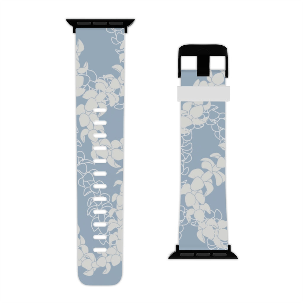 Watch Band for Apple Watch- Puakenikeni Curvilinear Lei (Blue)