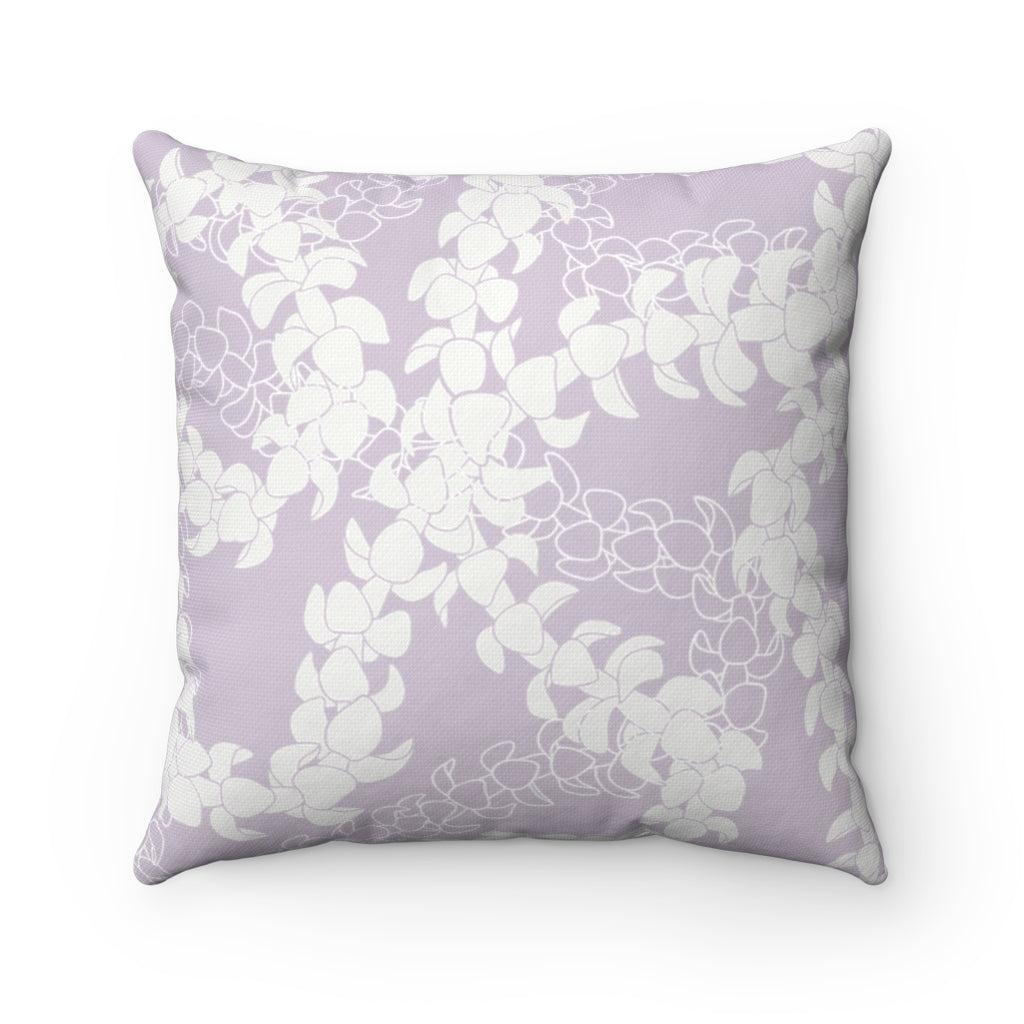 Canvas Throw Pillow Case- Puakenikeni Curvilinear Lei (Pinky Periwinkle)