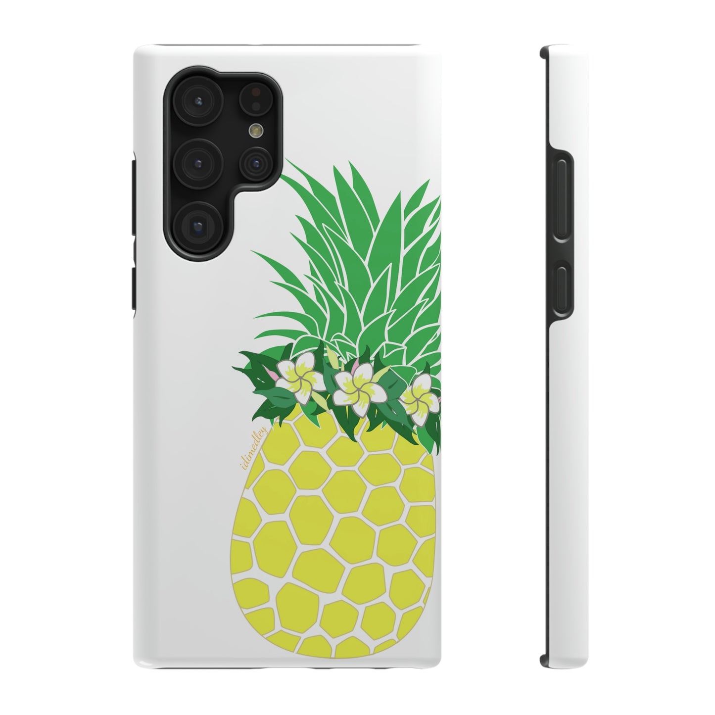 Pineapple with Plumeria Flower Haku Lei Po’o