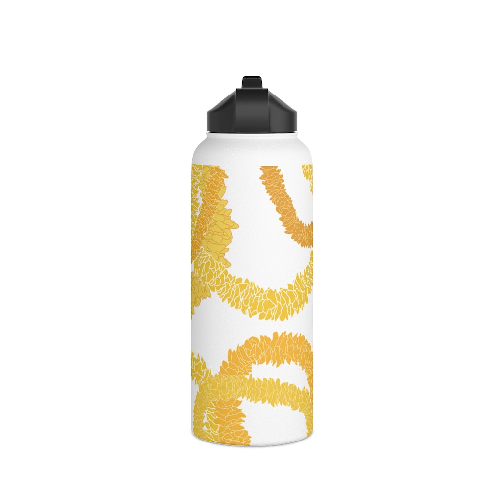 Water Bottle, 3 sizes, Stainless Steel with Sip Straw- Ilima Lei