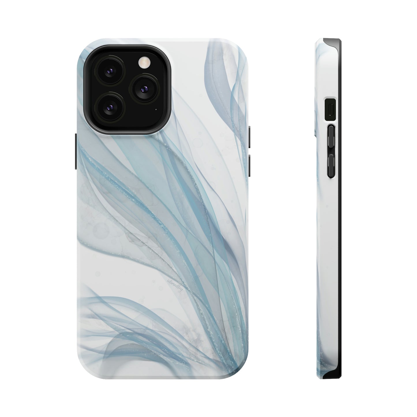 Blue Waves Alcohol Ink Art (White), MagSafe