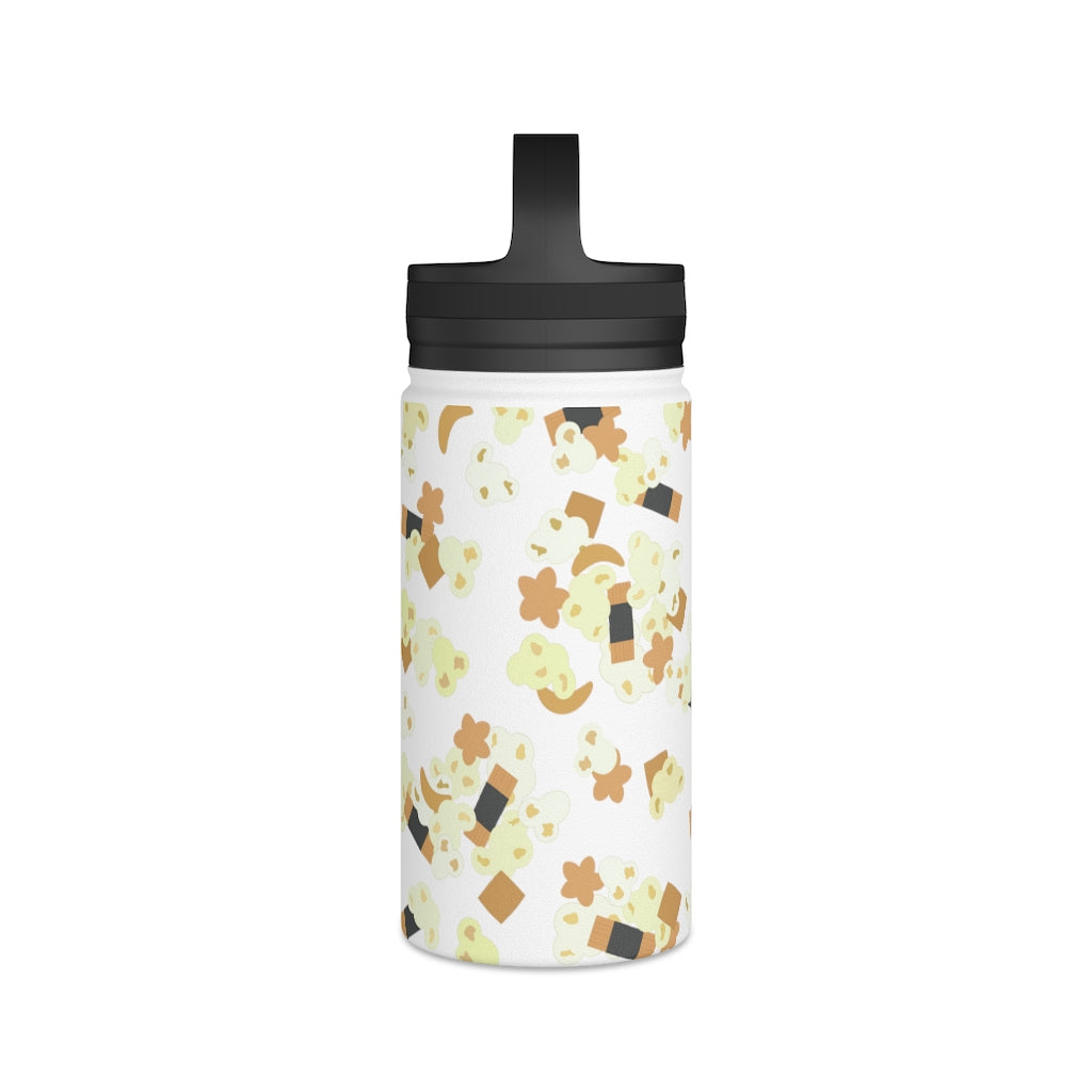 Water Bottle, 3 sizes, Stainless Steel with Handle Lid- Hurricane Popcorn