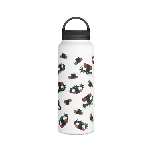 Water Bottle, 3 sizes, Stainless Steel with Handle Lid- Hawaii Musubi